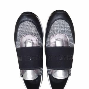 Michael Kors black and silver Velcro shoes
